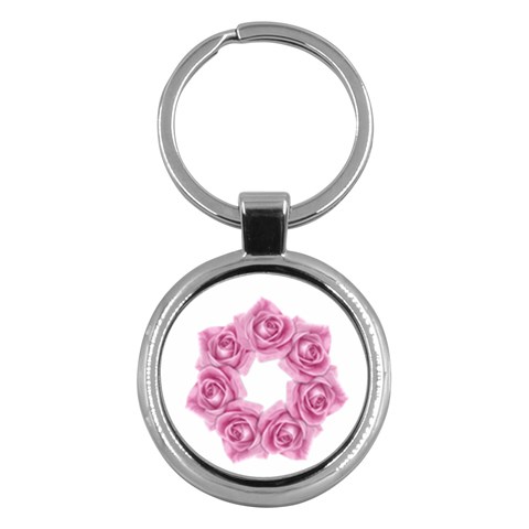 Pink Roses Key Chain (Round) from ArtsNow.com Front