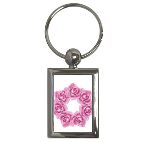 Pink Roses Key Chain (Rectangle) from ArtsNow.com Front