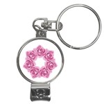 Pink Roses Nail Clippers Key Chain