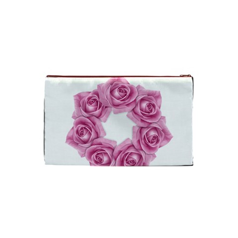 Pink Roses Cosmetic Bag (Small) from ArtsNow.com Back