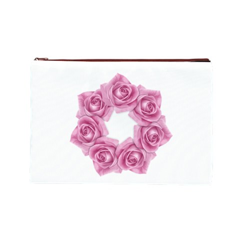 Pink Roses Cosmetic Bag (Large) from ArtsNow.com Front