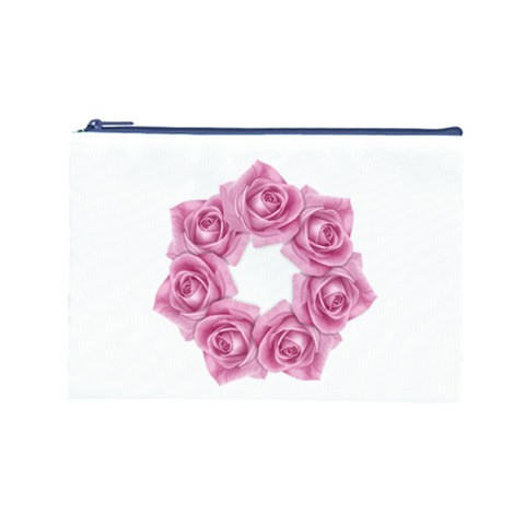 Pink Roses Cosmetic Bag (Large) from ArtsNow.com Front