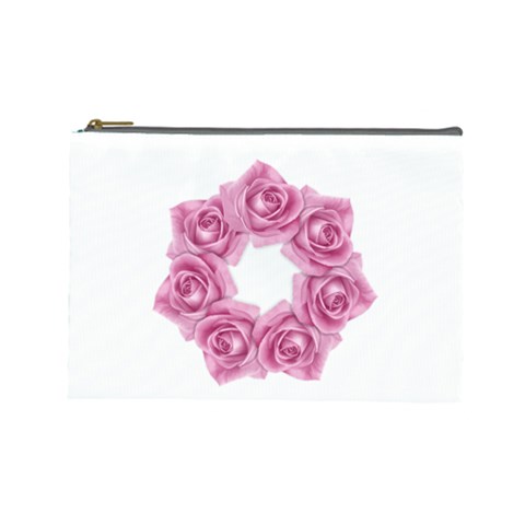 Pink Roses Cosmetic Bag (Large) from ArtsNow.com Front