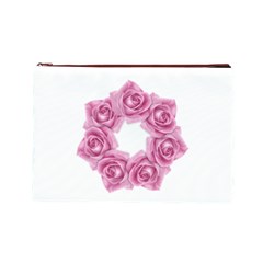 Pink Roses Cosmetic Bag (Large) from ArtsNow.com Front