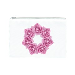 Pink Roses Cosmetic Bag (Large) from ArtsNow.com Front