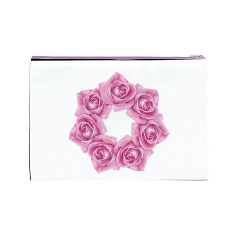 Pink Roses Cosmetic Bag (Large) from ArtsNow.com Back