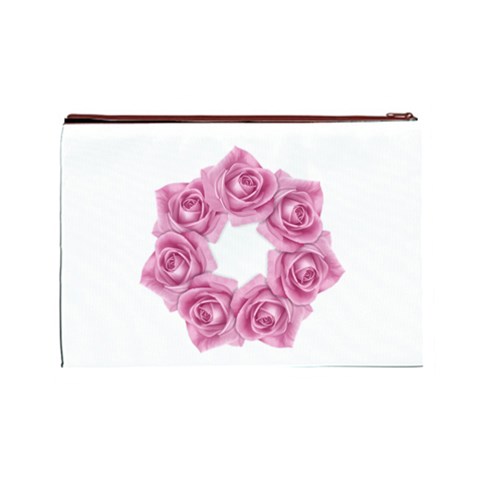 Pink Roses Cosmetic Bag (Large) from ArtsNow.com Back