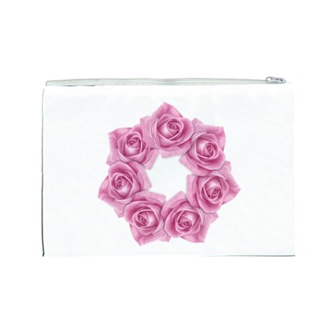 Pink Roses Cosmetic Bag (Large) from ArtsNow.com Back