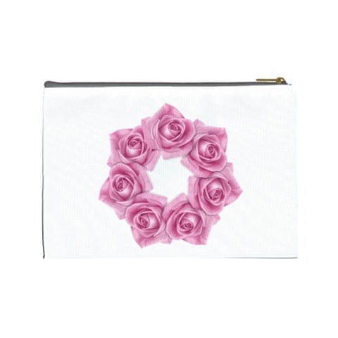 Pink Roses Cosmetic Bag (Large) from ArtsNow.com Back