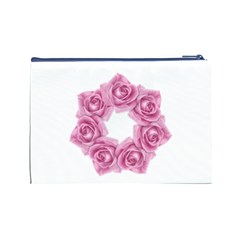 Pink Roses Cosmetic Bag (Large) from ArtsNow.com Back