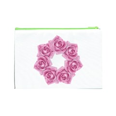 Pink Roses Cosmetic Bag (Large) from ArtsNow.com Back