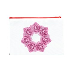 Pink Roses Cosmetic Bag (Large) from ArtsNow.com Back