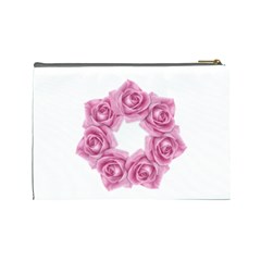 Pink Roses Cosmetic Bag (Large) from ArtsNow.com Back