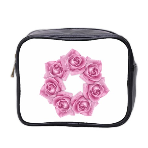 Pink Roses Mini Toiletries Bag (Two Sides) from ArtsNow.com Front