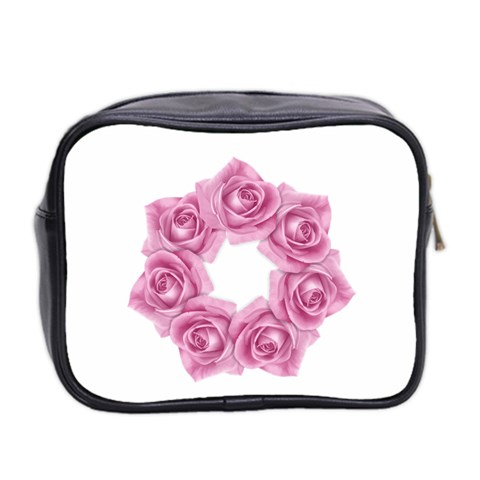 Pink Roses Mini Toiletries Bag (Two Sides) from ArtsNow.com Back