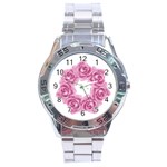 Pink Roses Stainless Steel Analogue Men’s Watch