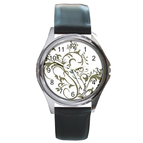 Decorative Vine Round Metal Watch from ArtsNow.com Front