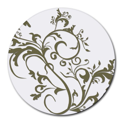 Decorative Vine Round Mousepad from ArtsNow.com Front