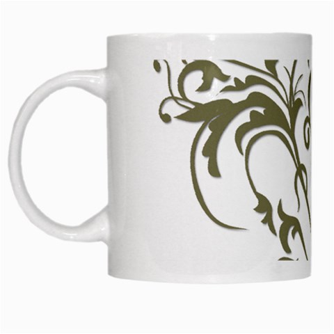 Decorative Vine White Mug from ArtsNow.com Left