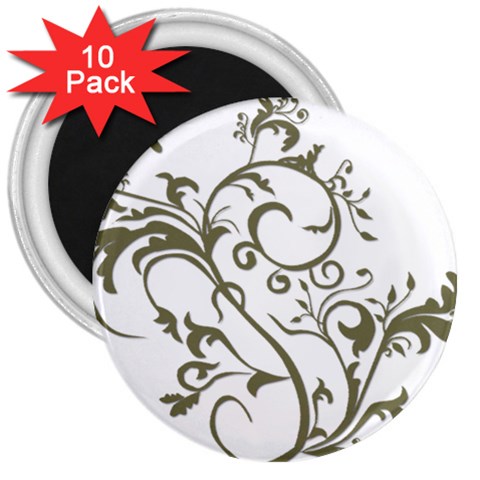 Decorative Vine 3  Magnet (10 pack) from ArtsNow.com Front