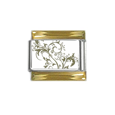 Decorative Vine Gold Trim Italian Charm (9mm) from ArtsNow.com Front