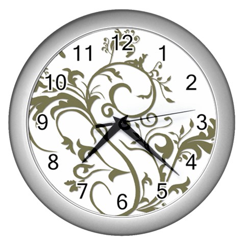 Decorative Vine Wall Clock (Silver) from ArtsNow.com Front