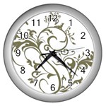 Decorative Vine Wall Clock (Silver)