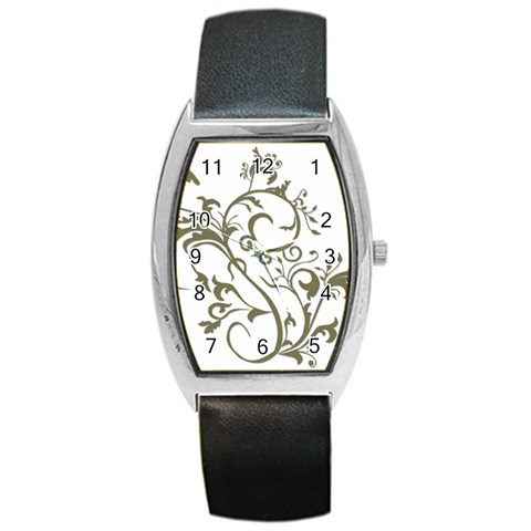 Decorative Vine Barrel Style Metal Watch from ArtsNow.com Front