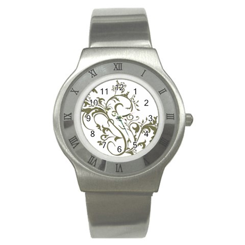 Decorative Vine Stainless Steel Watch from ArtsNow.com Front