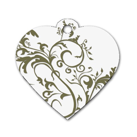 Decorative Vine Dog Tag Heart (Two Sides) from ArtsNow.com Front