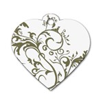 Decorative Vine Dog Tag Heart (Two Sides)