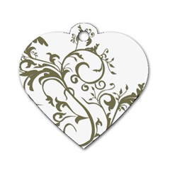 Decorative Vine Dog Tag Heart (Two Sides) from ArtsNow.com Back