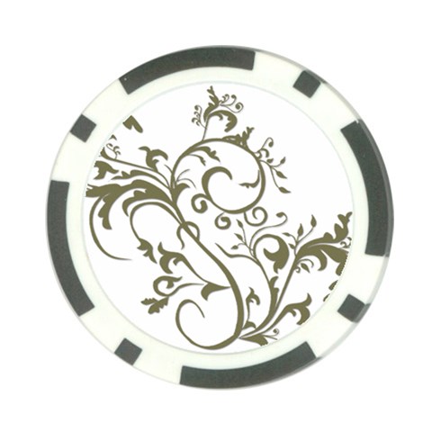 Decorative Vine Poker Chip Card Guard from ArtsNow.com Front