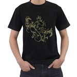 Decorative Vine Black T-Shirt