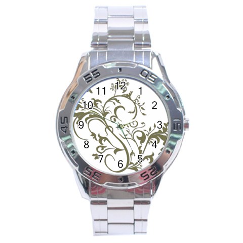 Decorative Vine Stainless Steel Analogue Men’s Watch from ArtsNow.com Front