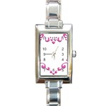 Purple Heart Frame Rectangular Italian Charm Watch