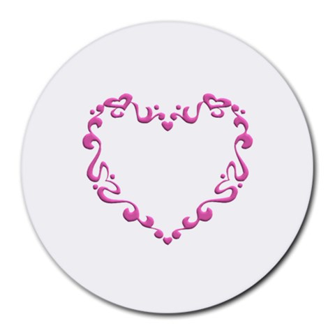 Purple Heart Frame Round Mousepad from ArtsNow.com Front