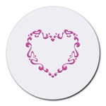 Purple Heart Frame Round Mousepad