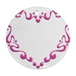 Purple Heart Frame Ornament (Round)