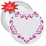 Purple Heart Frame 3  Button (10 pack)