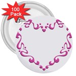 Purple Heart Frame 3  Button (100 pack)