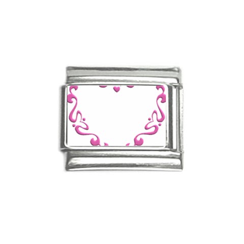 Purple Heart Frame Italian Charm (9mm) from ArtsNow.com Front