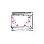 Purple Heart Frame Italian Charm (9mm)