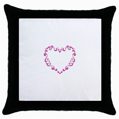 Purple Heart Frame Throw Pillow Case (Black) from ArtsNow.com Front