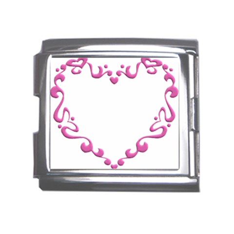 Purple Heart Frame Mega Link Italian Charm (18mm) from ArtsNow.com Front