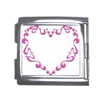 Purple Heart Frame Mega Link Italian Charm (18mm)