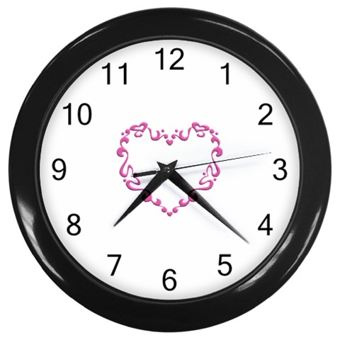 Purple Heart Frame Wall Clock (Black) from ArtsNow.com Front