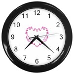 Purple Heart Frame Wall Clock (Black)