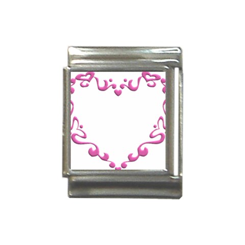 Purple Heart Frame Italian Charm (13mm) from ArtsNow.com Front