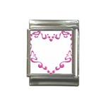 Purple Heart Frame Italian Charm (13mm)